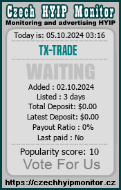 tx-trade.org & czechhyipmonitor.cz